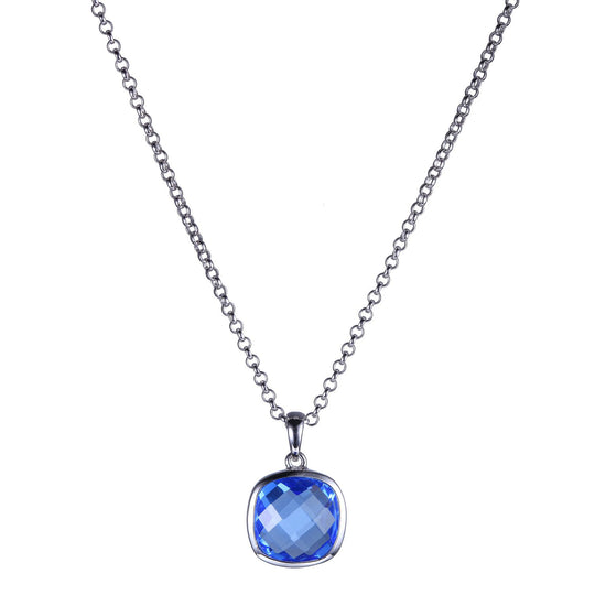 Necklace Blue Sapphire 3.66 ct Diamonds 0.17 ct Yellow Gold 18kt 6.9g